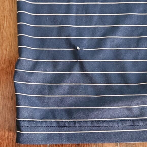 Rhoback Men's Striped Performance Polo Shirt, Navy/Light Pink, Size XXL, FLAW - Picture 8 of 8